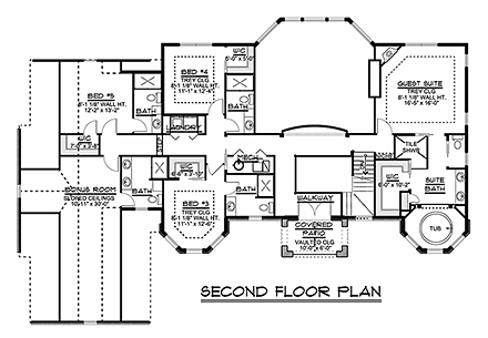 House Plan 50743 Second Level Plan