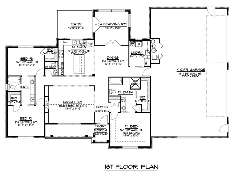 Ranch Traditional Level One of Plan 50744