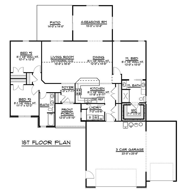 Ranch Traditional Level One of Plan 50745