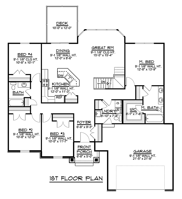 Ranch Traditional Level One of Plan 50746
