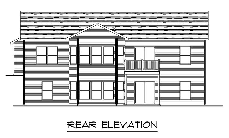 Ranch Traditional Rear Elevation of Plan 50746