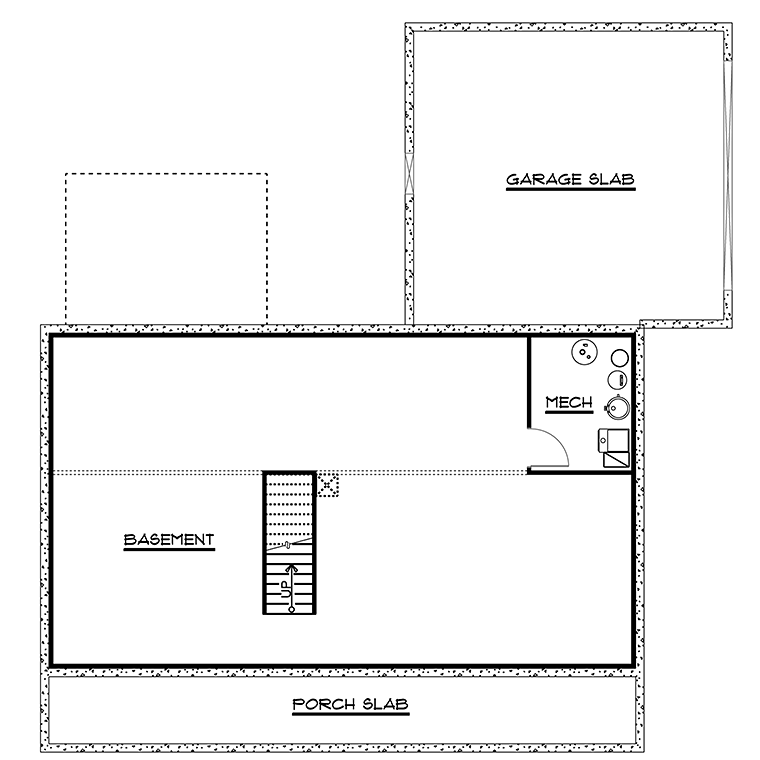 Country Traditional Lower Level of Plan 50747