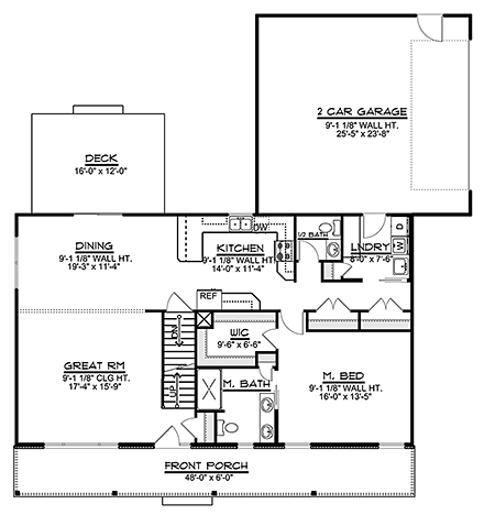 House Plan 50747 First Level Plan