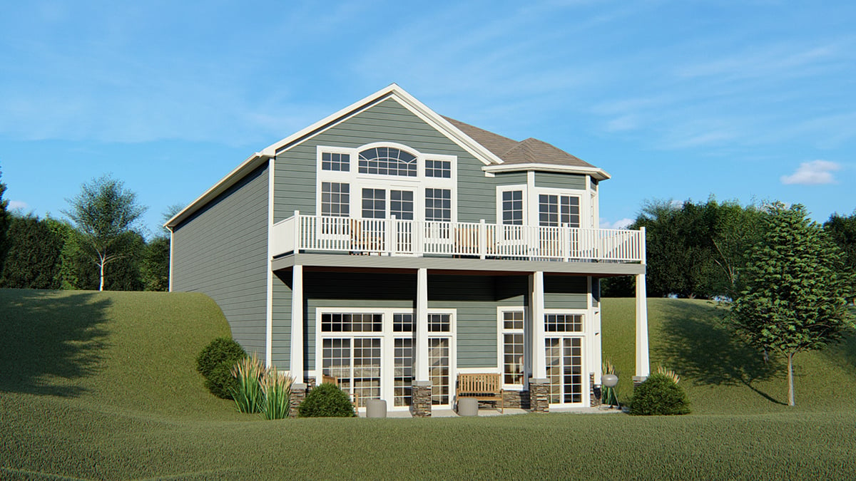 Craftsman Traditional Rear Elevation of Plan 50749