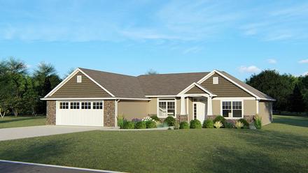 Craftsman Ranch Traditional Elevation of Plan 50750