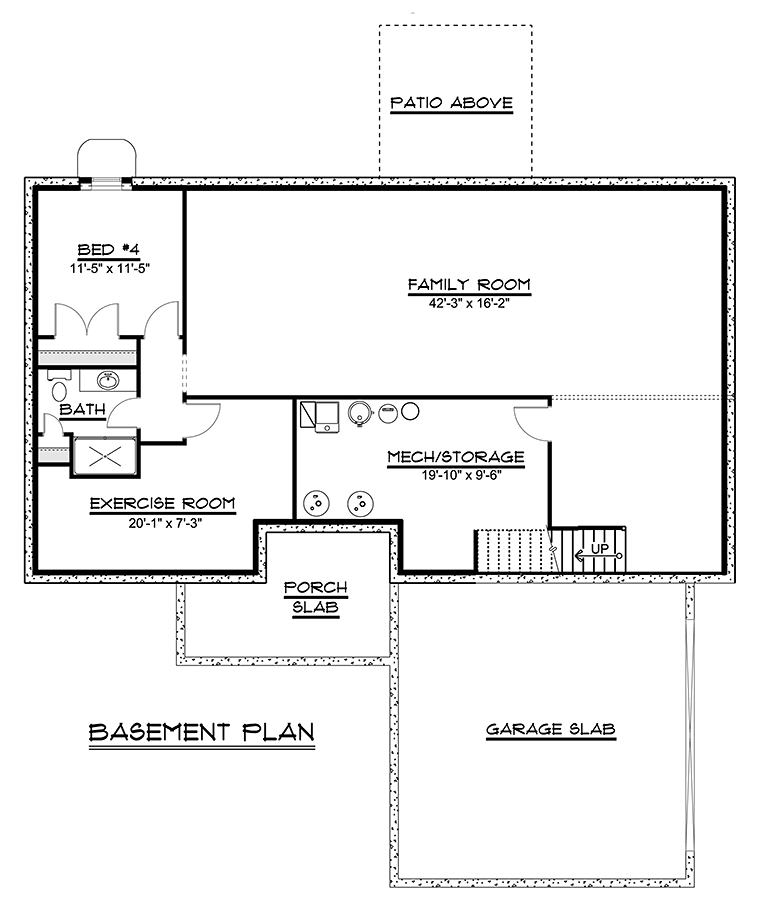 Traditional Lower Level of Plan 50752