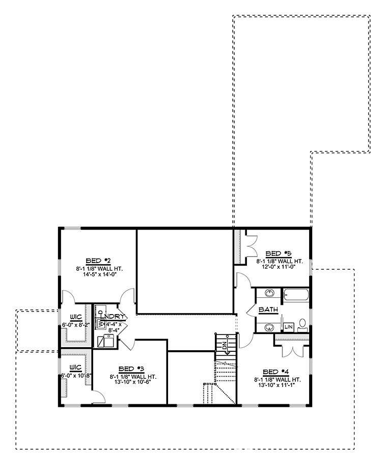 Country Farmhouse Southern Traditional Level Two of Plan 50753