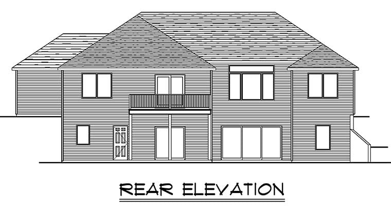 Bungalow Traditional Rear Elevation of Plan 50754
