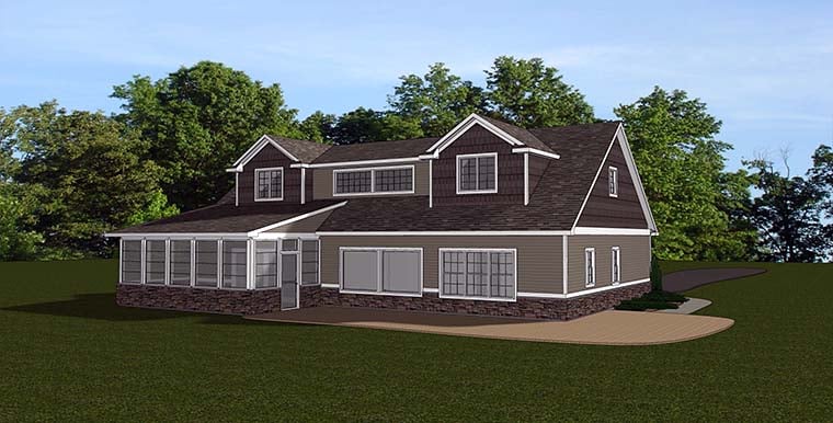 Country Rear Elevation of Plan 50761