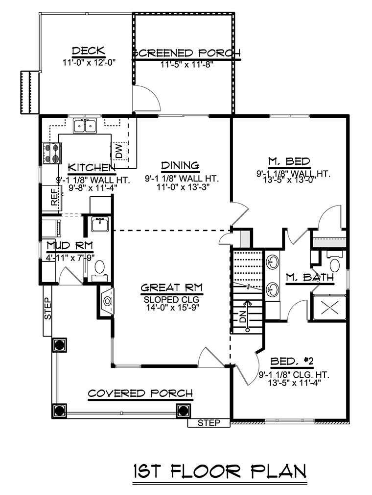 Country Craftsman Level One of Plan 50765