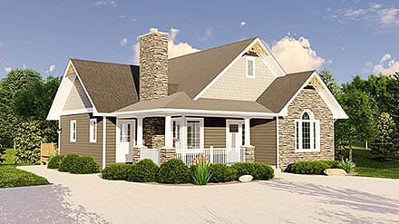 Country Craftsman Elevation of Plan 50765