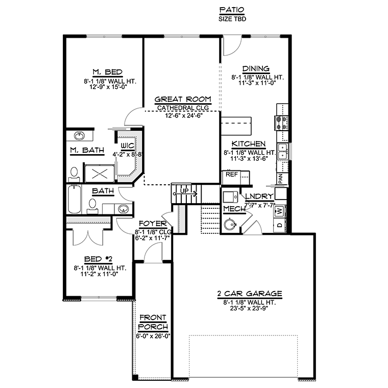 Ranch Traditional Level One of Plan 50769