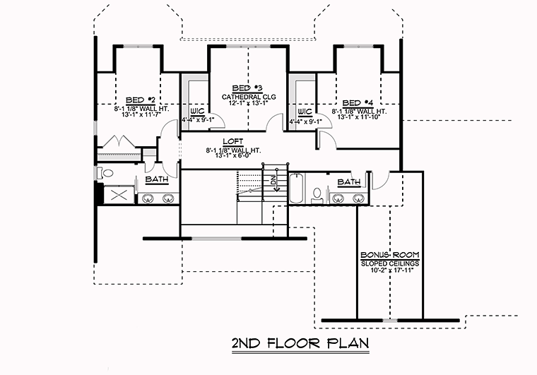 Country Craftsman Traditional Level Two of Plan 50771