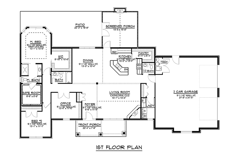 Ranch Traditional Level One of Plan 50772