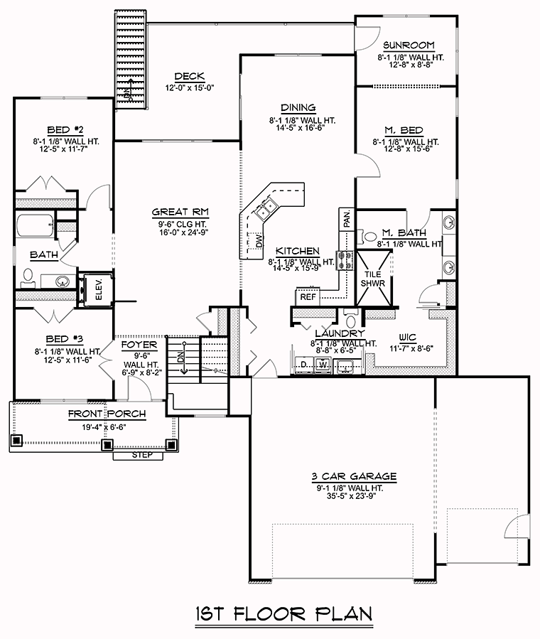 Craftsman Traditional Level One of Plan 50774