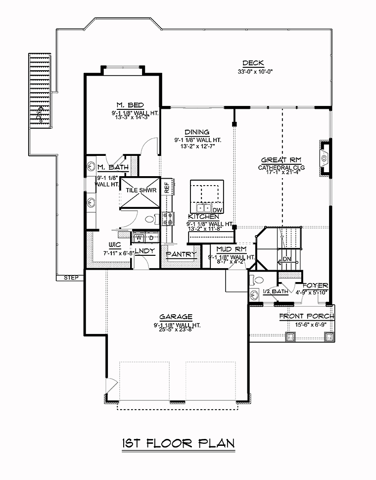 Cottage Craftsman Traditional Level One of Plan 50777