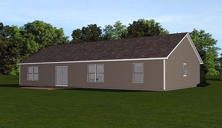 Ranch Traditional Rear Elevation of Plan 50778