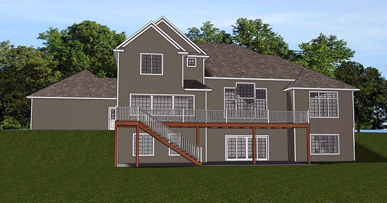 Craftsman Traditional Rear Elevation of Plan 50781