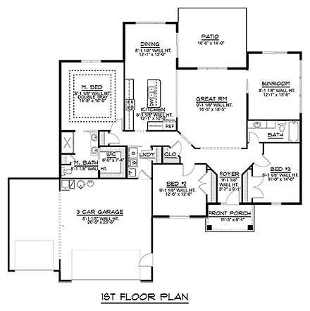 House Plan 50782 First Level Plan