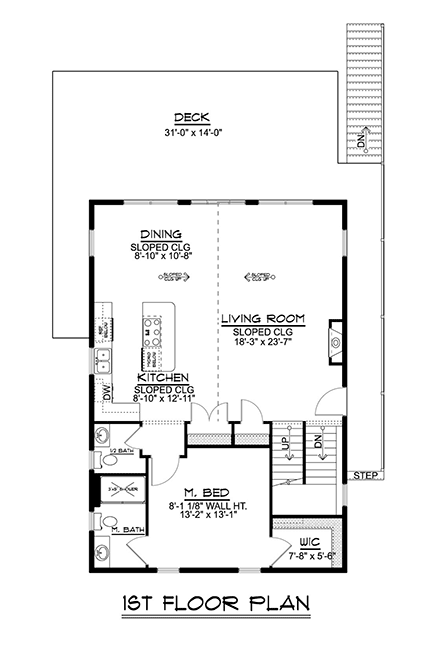House Plan 50788 First Level Plan