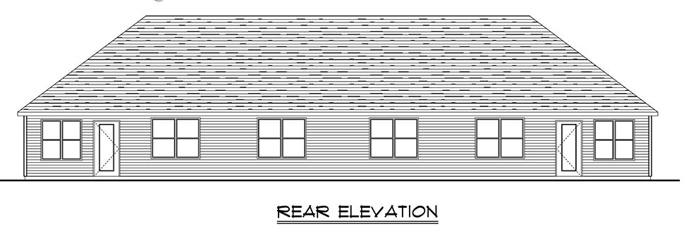 Colonial Cottage Country Craftsman Ranch Traditional Rear Elevation of Plan 50789