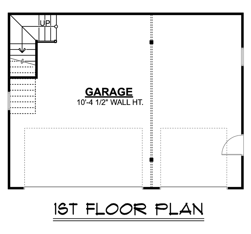 RD Garage Building Blueprint Plans with pull dn stair to Loft 24 x 24 2 Car FG 