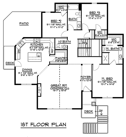 House Plan 50794 First Level Plan