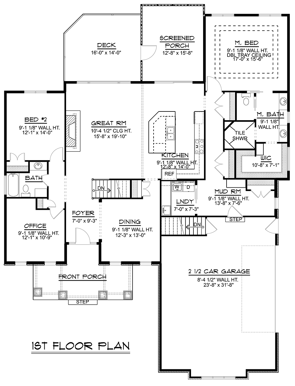 Bungalow Country Craftsman Ranch Level One of Plan 50795