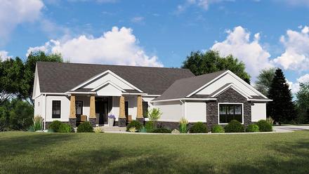 Bungalow Country Craftsman Ranch Elevation of Plan 50795