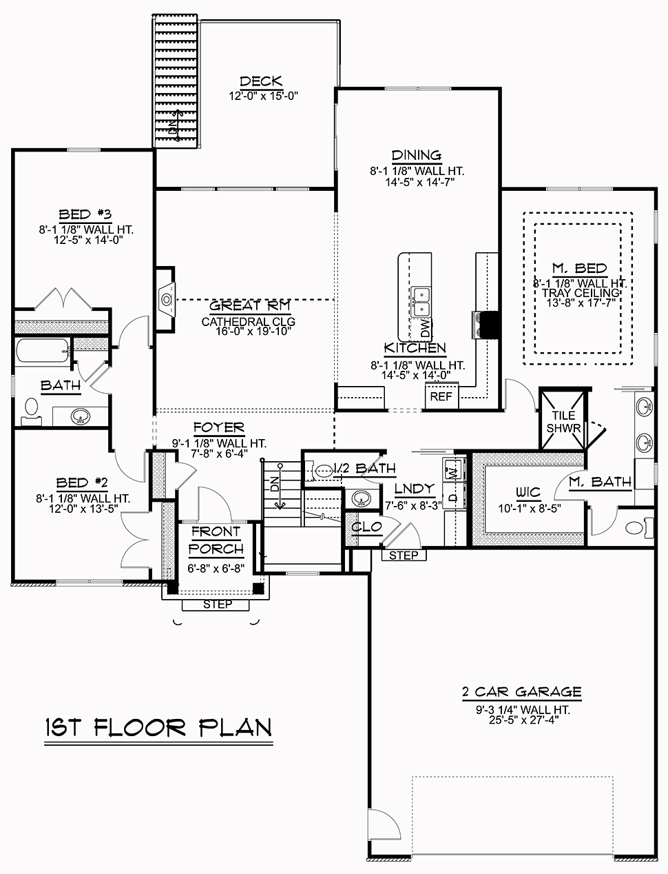 Bungalow Country Craftsman Ranch Traditional Level One of Plan 50796