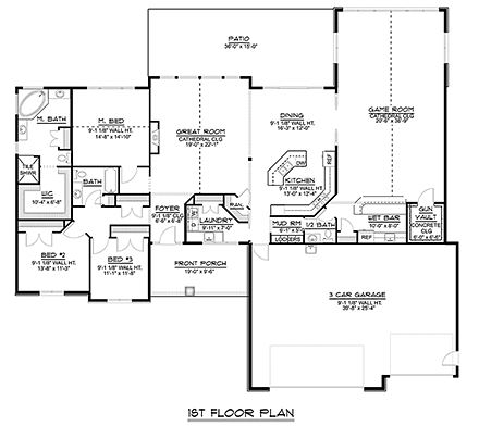 House Plan 50797 First Level Plan