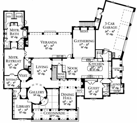 House Plan 50805 First Level Plan