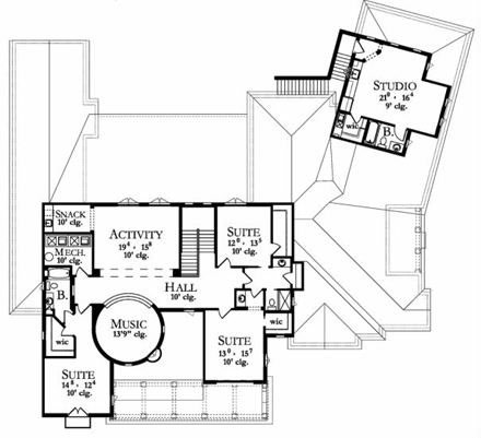 House Plan 50805 Second Level Plan