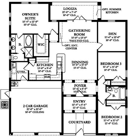 House Plan 50816 First Level Plan