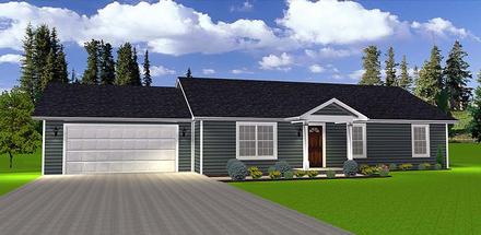 Ranch Traditional Elevation of Plan 50900