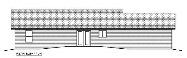 Ranch Traditional Rear Elevation of Plan 50900