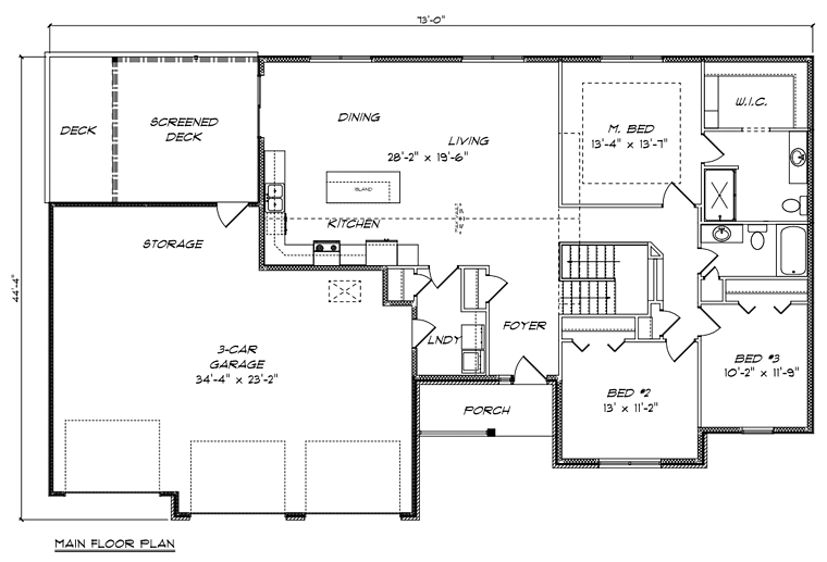 Ranch Traditional Level One of Plan 50901