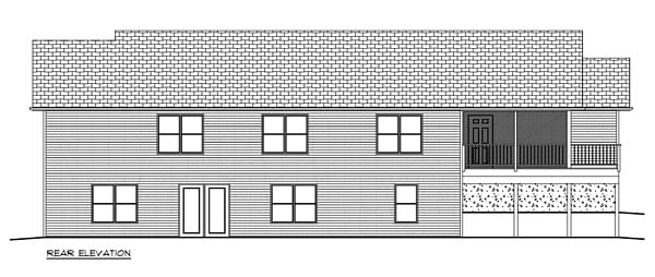 Ranch Traditional Rear Elevation of Plan 50901