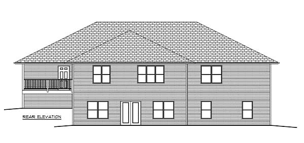 Ranch Traditional Rear Elevation of Plan 50902