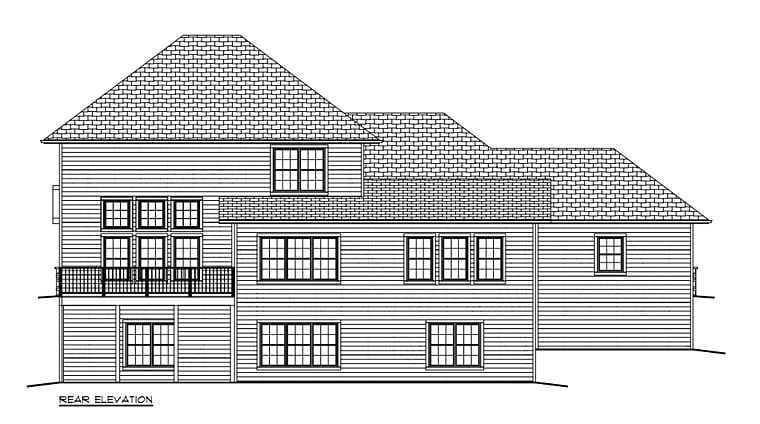 Traditional Rear Elevation of Plan 50904