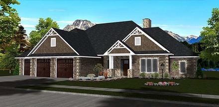 Craftsman Ranch Traditional Elevation of Plan 50907