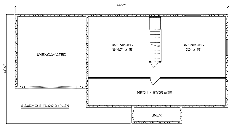 Ranch Lower Level of Plan 50908