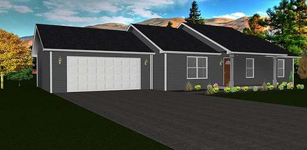 Ranch Elevation of Plan 50908