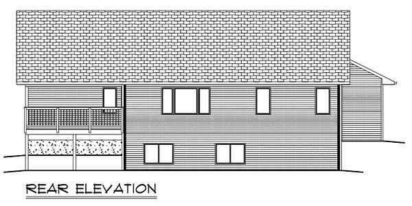 Ranch Traditional Rear Elevation of Plan 50909