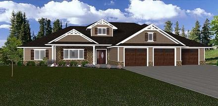 Craftsman, Ranch, Traditional House Plan 50910 with 3 Beds, 2 Baths, 3 Car Garage