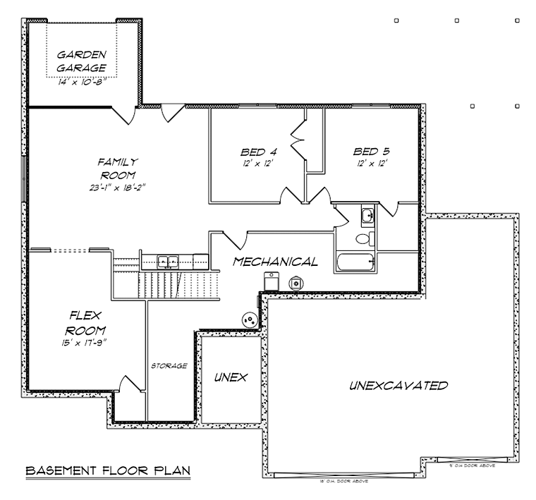 Ranch Traditional Lower Level of Plan 50912