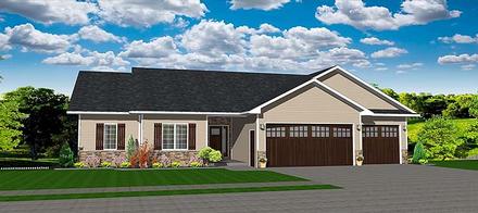 Ranch Traditional Elevation of Plan 50912