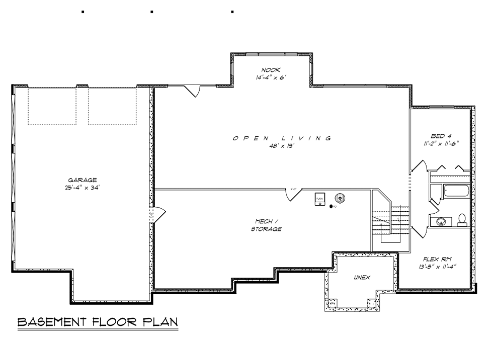 Craftsman Ranch Traditional Lower Level of Plan 50913