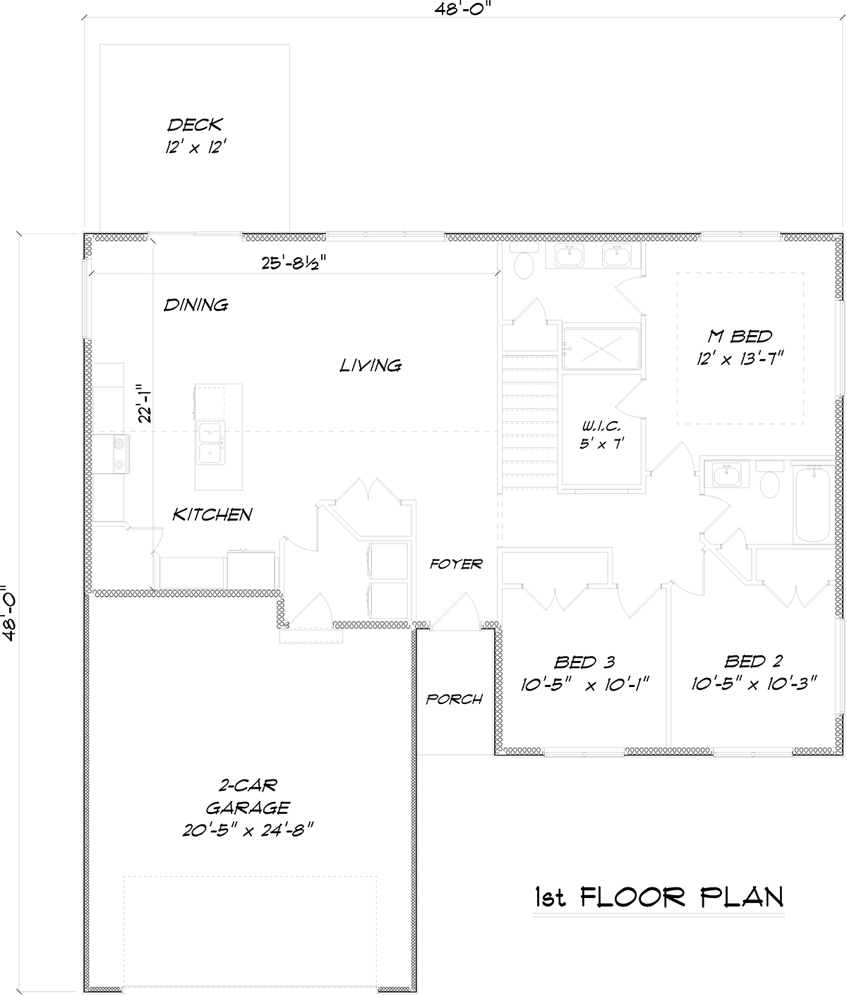 One-Story Ranch Traditional Level One of Plan 50915