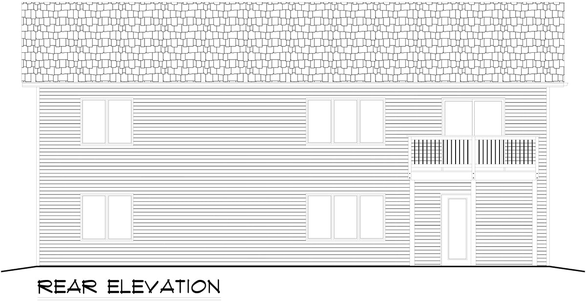 One-Story Ranch Traditional Rear Elevation of Plan 50915